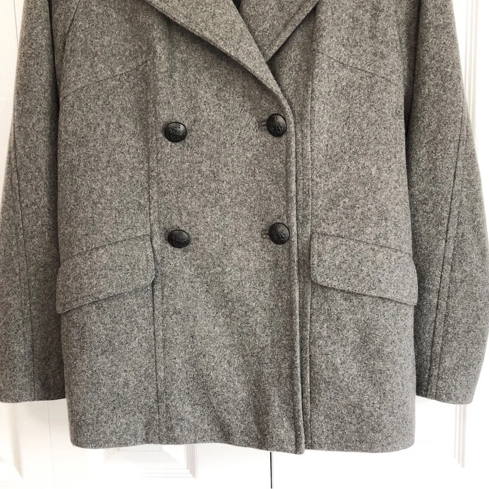 Banana Republic Preppy Gray Wool Blend Double Breasted Peacoat Small - Picture 8 of 16